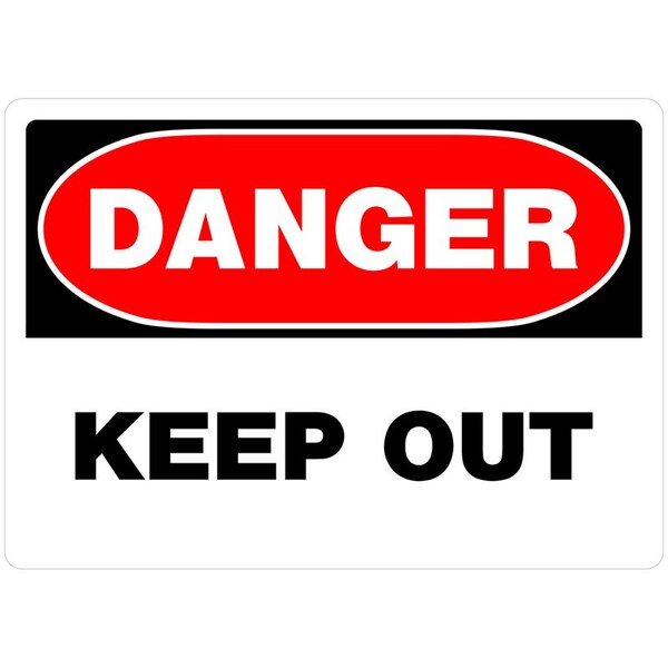 Hillman Danger Keep Out, Aluminum, 10 in x 14 in 842064 - main